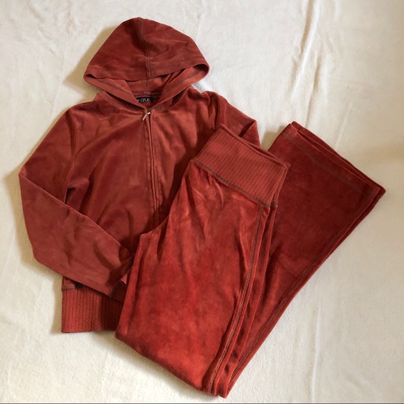 Pants - Y2K orange velour track suit set